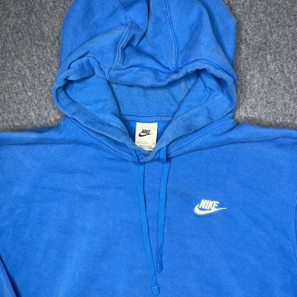 Nike Mens Sportswear Club Fleece Hoodie Blue XL Embroidered Logo Pullover